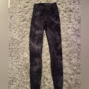 Lululemon align 28 inch leggings diamond dye graphite grey pattern size 4